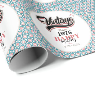 Vintage seit - 1975 geschenkpapier