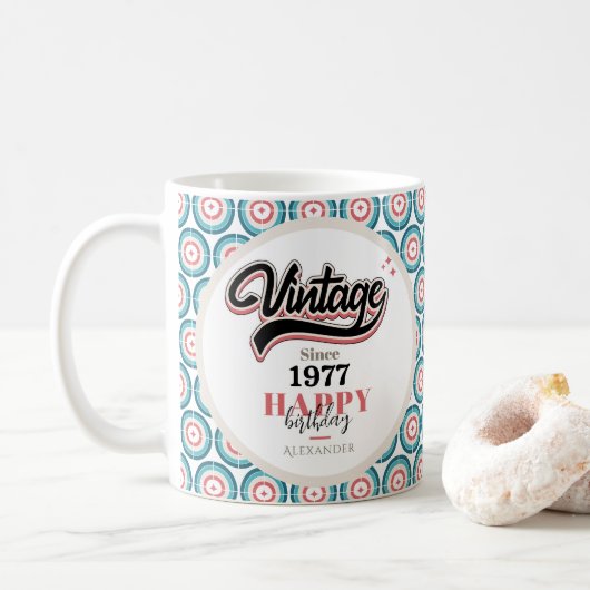 Vintage seit - 1977 kaffeetasse (Mit Donut)