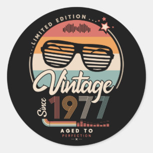 Vintage seit 1977 runder aufkleber