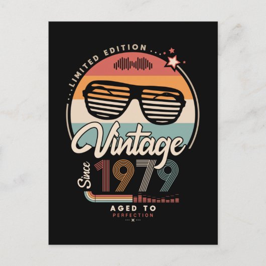 Vintage seit 1979 postkarte (Vorderseite)