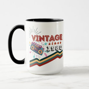 Vintage seit 1980 Nostalgische & Vintage Musik Tasse