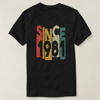 Vintage seit 1981 Retro-Sonnenuntergang Geburtstag T-Shirt