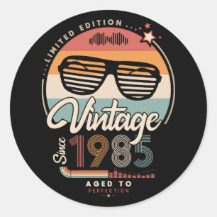Vintage seit 1985 runder aufkleber