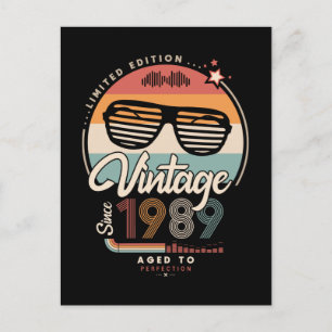 Vintage seit 1989 postkarte