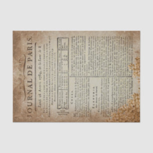 Vintage Seite aus dem Journal de Paris Seidenpapier