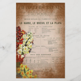 Vintage Seite des französischen Zeitungsblatts Scr Briefpapier