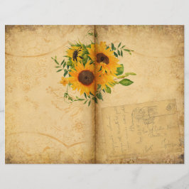 Vintage Seite des Sunflower Journal