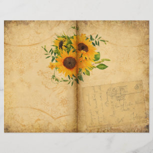 Vintage Seite des Sunflower Journal