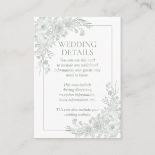 Vintage Seite Grüne Blumenstrasse Details zur Hoch Begleitkarte