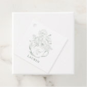 Vintage Seite Grüne Botanische Bridal Teedusche Geschenkanhänger (Beispiel)