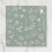 Vintage Seite Grüne Botanische Bridal Teedusche Geschenkanhänger (Rückseite)