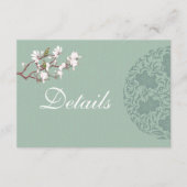 Vintage Seite Grüne Chinoiserie Hochzeitsdetails Begleitkarte (Vorderseite)