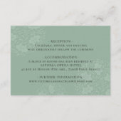 Vintage Seite Grüne Chinoiserie Hochzeitsdetails Begleitkarte (Rückseite)