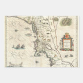 VINTAGE SELTENE KARTE BELGICA KASPIAN MOND | GESCHENKPAPIER SET (Vorderseite)