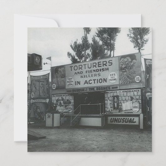 Vintage "seltsame Attraktion" Flachnotierkarte (Vorderseite)