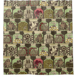 Vintage, seltsame Beizen Duschvorhang