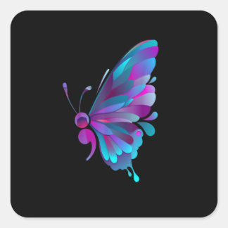 Vintage Semicolon Butterfly Semi Colon Quadratischer Aufkleber