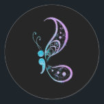 Vintage Semicolon Butterfly Semi-Colon Runder Aufkleber<br><div class="desc">Vintage Semicolon Butterfly Semi-Colon</div>
