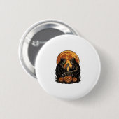 Vintage-Sensenmann-Halloween-Kürbis-Vektor-Desi Button (Vorne & Hinten)