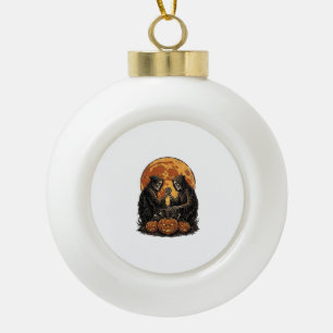 Vintage-Sensenmann-Halloween-Kürbis-Vektor-Design Keramik Kugel-Ornament