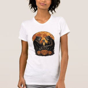 Vintage-Sensenmann-Halloween-Kürbis-Vektor-Design T-Shirt