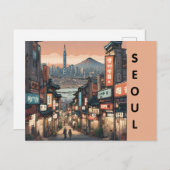 Vintage Seoul Süd korea Stadtretro Straße Postkarte (Vorne/Hinten)