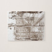 Vintage Sepia-Ätzprogrammlinien Puzzle (Horizontal)