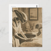 Vintage Sepia-Außerirdischen Postkarte (Vorne/Hinten)