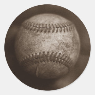 Vintage-Sepia-Baseball Runder Aufkleber