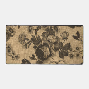 Vintage-Sepia-Blumen, Antik Schreibtischunterlage