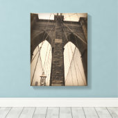 Vintage Sepia Brooklyn Bridge Leinwanddruck (Insitu (Holzboden))