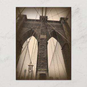 Vintage Sepia Brooklyn Bridge Postkarte