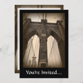 Vintage Sepia-Brooklyn-Brücke Einladung (Vorne/Hinten)