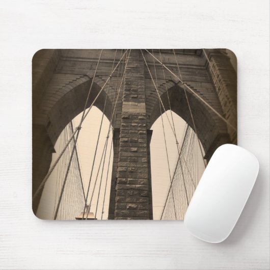 Vintage Sepia-Brooklyn-Brücke Mousepad (Mit Mouse)