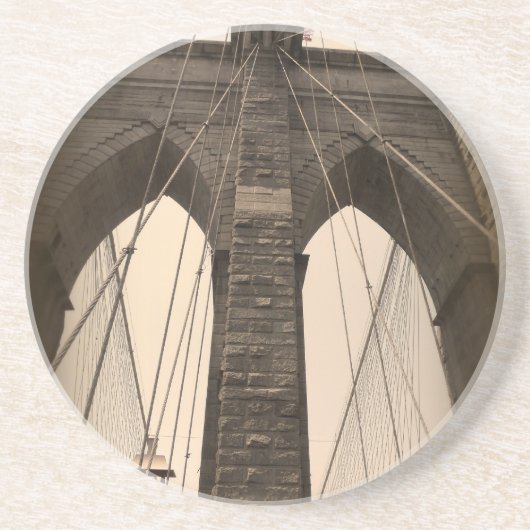 Vintage Sepia-Brooklyn-Brücke Untersetzer (Vorne)