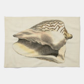 Vintage Sepia Conch-Muschel Küchentuch (Horizontal)