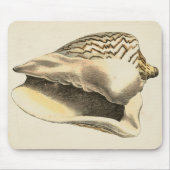 Vintage Sepia Conch-Muschel Mousepad (Vorne)