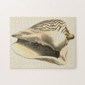 Vintage Sepia Conch-Muschel Puzzle (Horizontal)