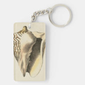 Vintage Sepia Conch-Muschel Schlüsselanhänger (Rückseite)