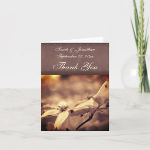Vintage Sepia Dogwood Blume Personalisiert Hochzei Dankeskarte