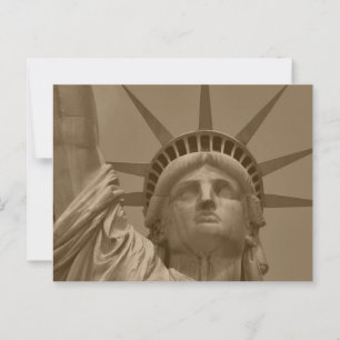 Vintage Sepia-Freiheitsstatue New York Nah-Up Postkarte