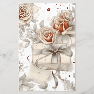 Vintage Sepia getöntes Rosen-Decoupage-Album