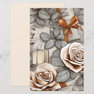 Vintage Sepia getöntes Rosen-Decoupage-Album