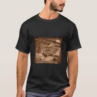 Vintage-Sepia-Historische-Grenzszene-Grafik-T- T-Shirt