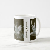 Vintage Sepia Hosta Flower Photograph Greyish Teal Kaffeetasse (VorderseiteRechts)