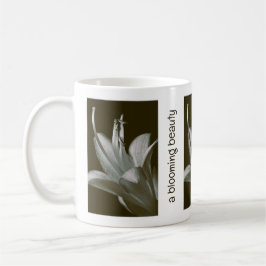 Vintage Sepia Hosta Flower Photograph Greyish Teal Kaffeetasse