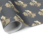 Vintage Sepia-Hummeln-Flotte Geschenkpapier (Rolleneckpunkt)