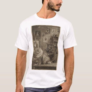 Vintage-Sepia-Katzen-Tätowierer – Lustig viktorian T-Shirt