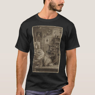 Vintage-Sepia-Katzen-Tätowierer – Lustig viktorian T-Shirt