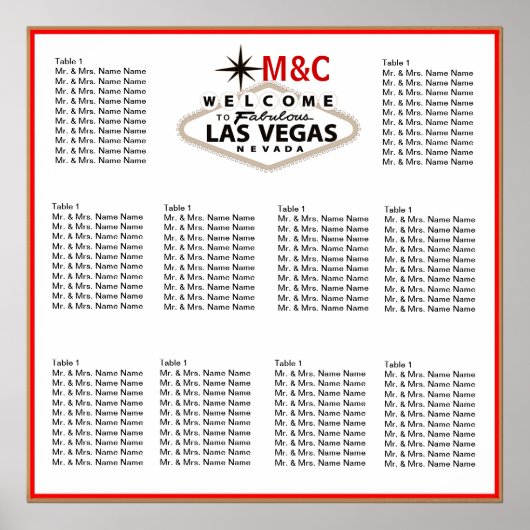 Vintage Sepia Las Vegas Hochzeitskarte Poster (Vorne)